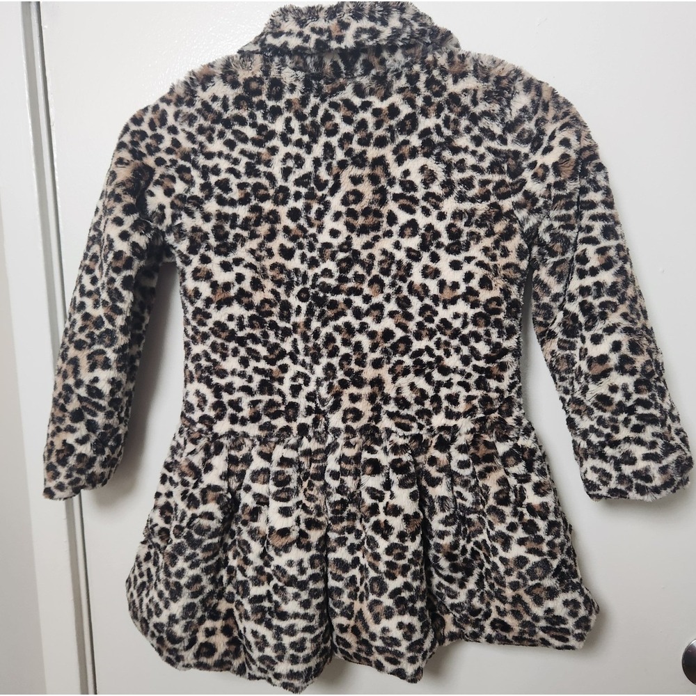 Juicy Couture Girls Animal Print Ruffle Peplum Gold‎ Hardware Pink Faux Fur Sz 6